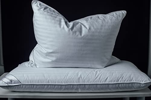 Eastwarmth Goose Down Feather Soft Pillows One Pillow 100% Cotton Supportive Bed Pillow Stripe White Color King Size 20x36 inch - Image 3
