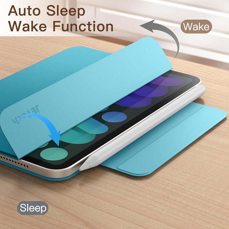 Jetech Magnetic Case For Ipad Mini (A17 Pro, 2024 Model, 7Th Generation) / Mini 6 (2021 Model, 6Th Generation), Magnetic Attachment, Slim Smart Tablet Cover With Auto Wake/Sleep (Blue) - Image 5
