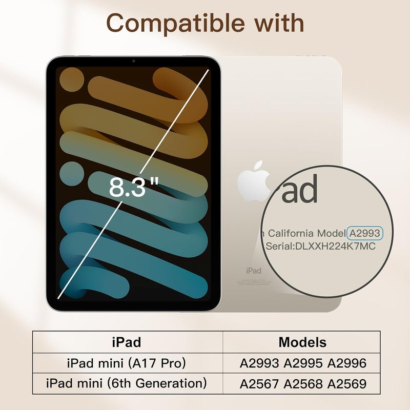 Jetech Magnetic Case For Ipad Mini (A17 Pro, 2024 Model, 7Th Generation) / Mini 6 (2021 Model, 6Th Generation), Magnetic Attachment, Slim Smart Tablet Cover With Auto Wake/Sleep (Blue) - Image 2