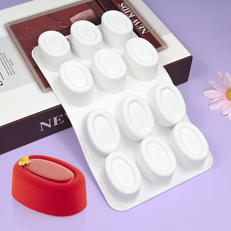 mostsom Silicone Molds Mousse Molds Silicone Oval Silicone 3D Baking Mousse Cake Mold Dessert Molds DIY Aromatherapy Candle Plaster Mould Handmade Soap Mold D_ Small Oval - Image 2