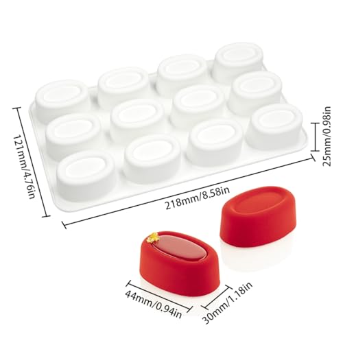 mostsom Silicone Molds Mousse Molds Silicone Oval Silicone 3D Baking Mousse Cake Mold Dessert Molds DIY Aromatherapy Candle Plaster Mould Handmade Soap Mold D_ Small Oval - Image 3