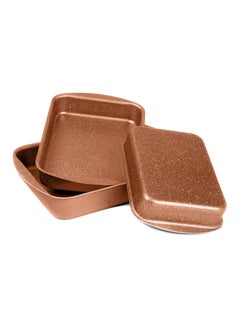 LAZORD Rectangle Granite Plus Oven Casserole - 3 Pcs - Size 25, 30, 35 - Copper  - Image 3