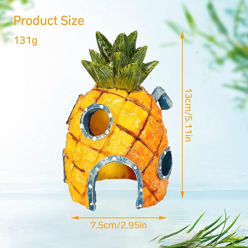 VAYINATO ® Colourful Pineapple House Fish Hiding Cave Resin Ornaments Aquarium Fish Tank Decoration Toys by Petzlifeworld - Image 3
