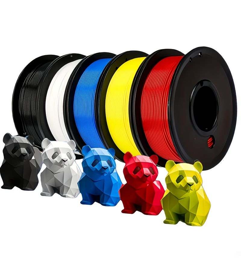 باقة ألياف PETG 5 ألوان 1.75 مم 5 بكرات وزن كل منها 0.25 كجم للطابعات ثلاثية الأبعاد - Image 1