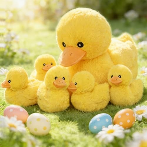 MaoGoLan Giant Duck Stuffed Animals  Big Mommy Duck Stuff with 5 Ducklings  6PCs Large Quack Plush Set for Boys Girls  Easter Birthday Gift Baby Shower Decor 16 inches - Image 5