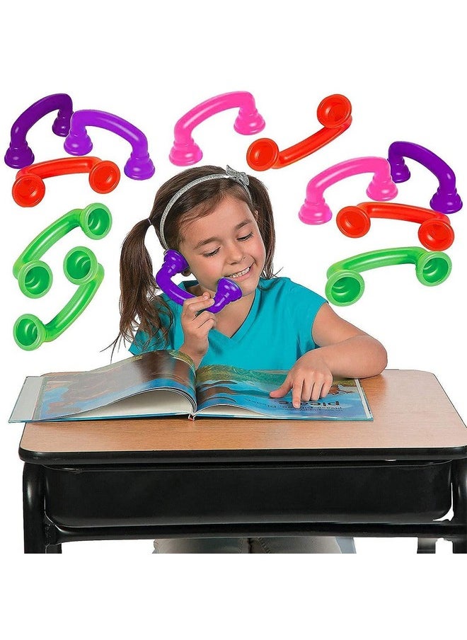 4E's Novelty 16 Reading Phones [16 Pack] Auditory Feedback Whisper Phone Classroom Manipulative, Speech Therapy Toy Tool Accelerates Reading Fluency & Pronunciation, Phonic Materials  - Image 1