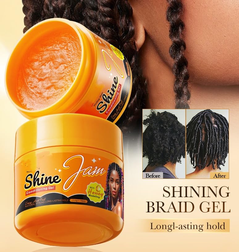 Bulk storage easy optimized build Hold Braiding Gel for Twists, Locs, Cornrows, Anti-Frizz Moisturizer Styling Gel with Honey, Frizz-Taming Hair Primer, Strengthens Hair and Reduces Flyaways, High Shine, No Flake, Easy Edge Control Upgraded quality - Image 2