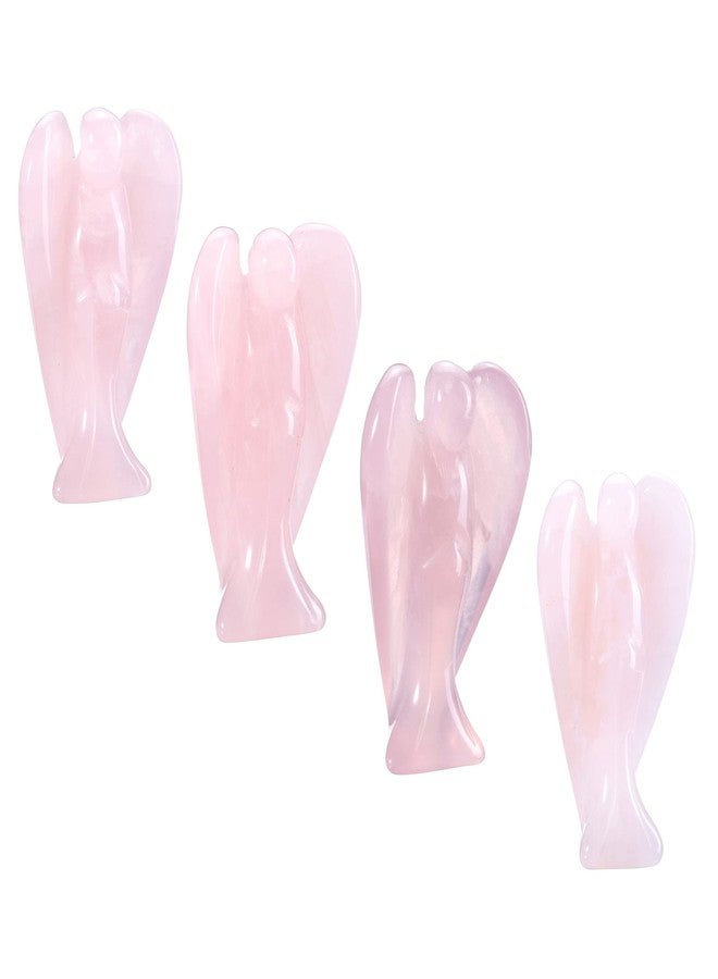Jovivi 2pcs Amethyst Rose Quartz Crystal Angel Figurines 1.5 Inch Polished Pocket Guardian Angel Statue Stones Angel Gemstones Crystals Carved Stones Meditation Home Decor Love - Image 5