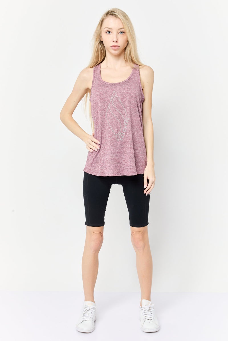 SKECHERS Women Sportswear Fit Sleeveless Training Top, Heather Mauve - Image 2