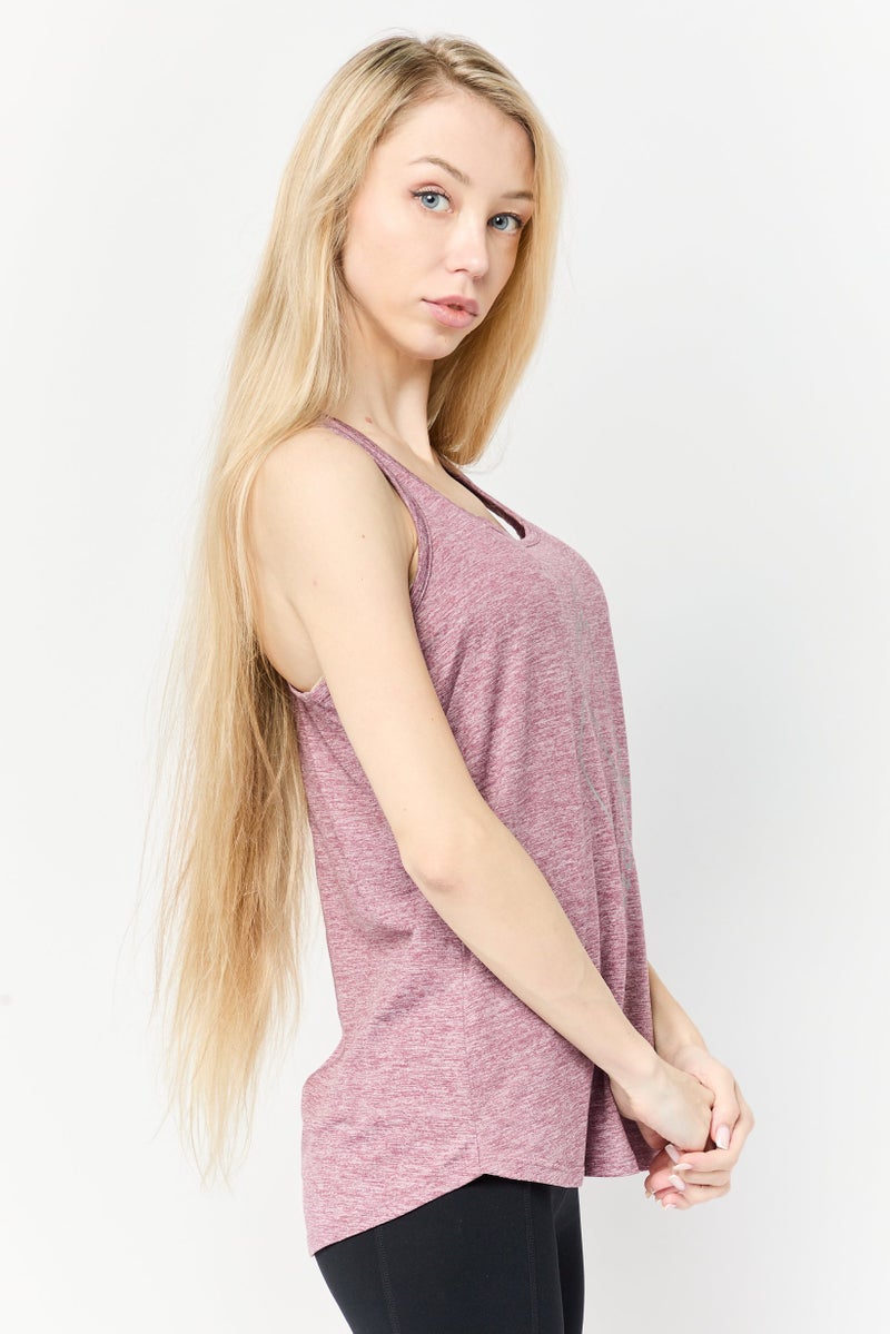 SKECHERS Women Sportswear Fit Sleeveless Training Top, Heather Mauve - Image 4