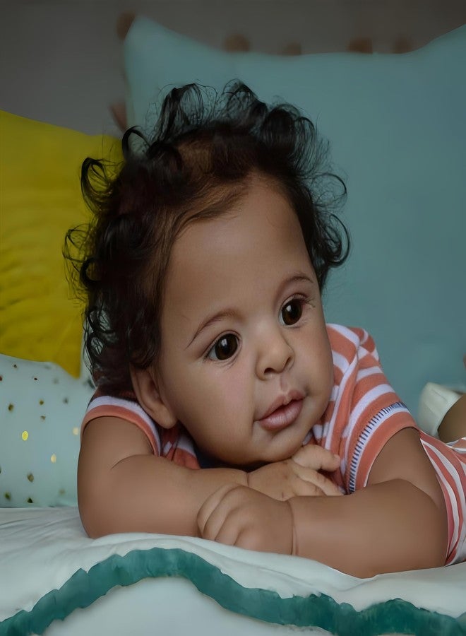 MAIHAO Reborn Baby Dolls Black Girls Realistic African American Babies Lifelike Handmade Soft Body Dolls Children Birthday Gift Set 22 inch - Image 2