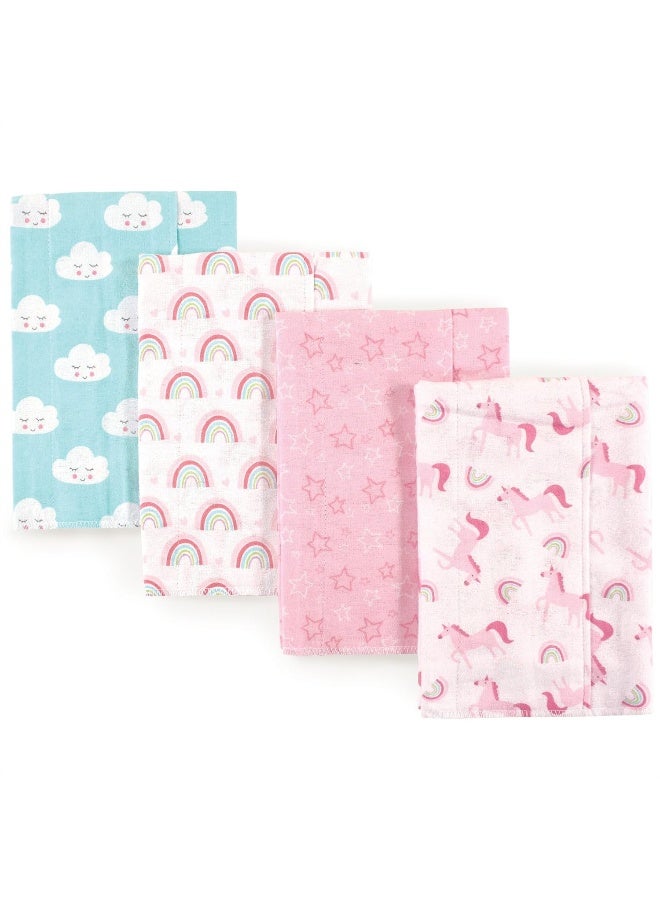 Luvable Friends Unisex Baby Cotton Flannel Burp Cloths, Rainbow, One Size
