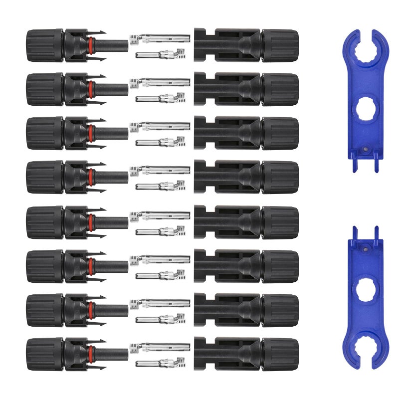 Usngsny 16 PCS Solar Panel Connectors, Male/Female IP67 Waterproof 1000V 30A Solar Cable Connectors (8 Pairs) with 2 Spannersï¼ˆ10AWGï¼‰ - Image 1
