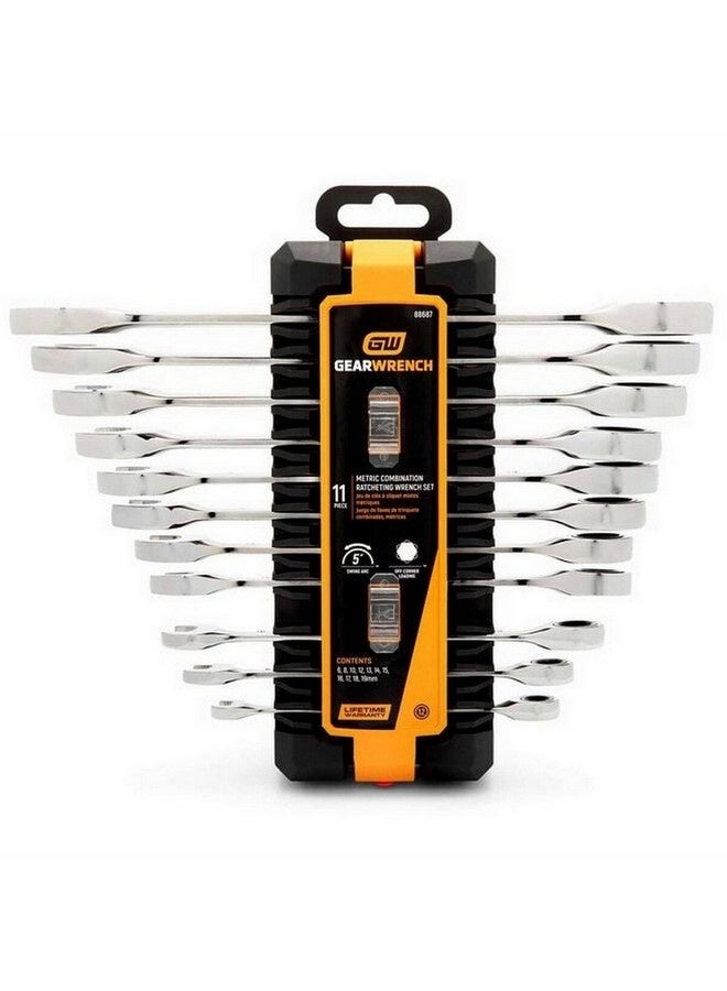 GearWrench 11-Piece Metric Ratcheting Metric Wrench Set Silver 5 x 7 x 12 cm 88687 - Image 2
