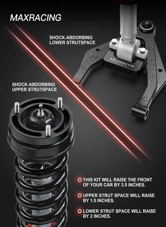Maxracing 3.5" Front Leveling Kit Upper+Lower Strut Lift Spacers Compatible with 2007-2024 Chevy Silverado Avalanche Suburban Tahoe 1500 | GMC Sierra Yukon 1500 2WD/4WD - Image 4