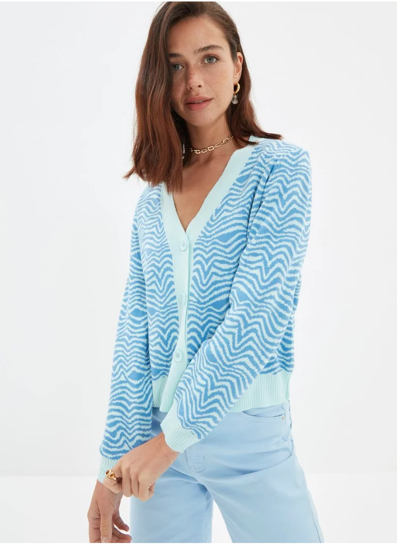 trendyol Jacquard Knitted Cardigan
