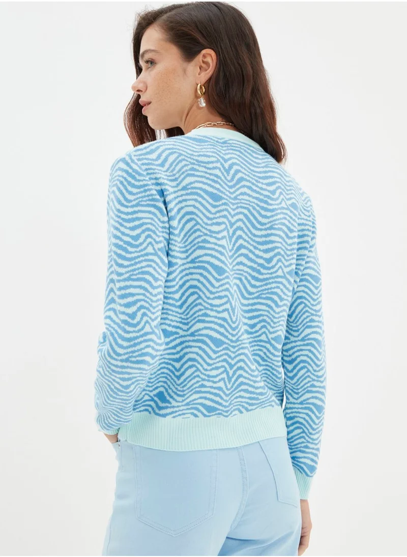 trendyol Jacquard Knitted Cardigan