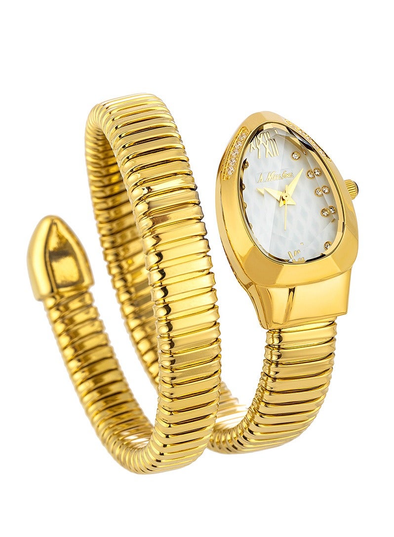 MISS FOX Fashion Snake-Shaped Women’s Watch, Luxury Diamond Wrap Design, High-Quality Waterproof Quartz Wristwatch - Image 1