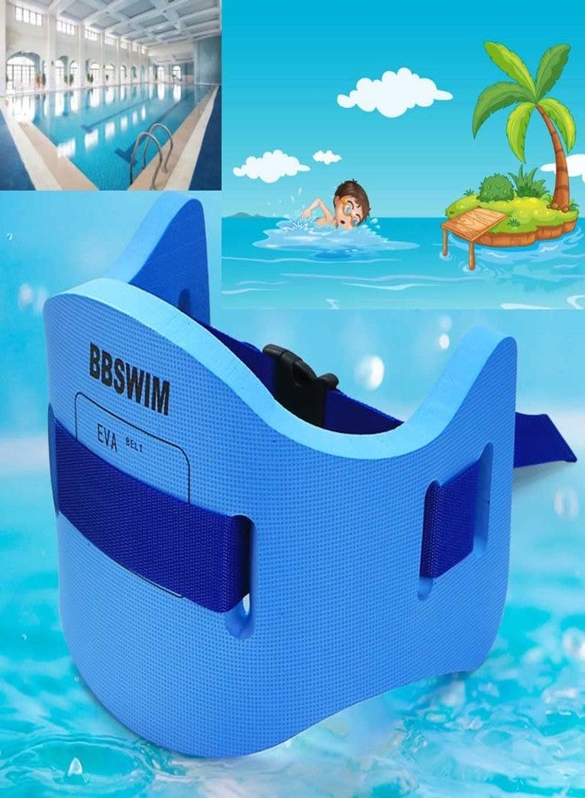 OUPDUGOU EVA Swimming Floatation Exercise Belt, Adjustable Swim Training Equipment Belt Outdoor Swim Training Tools for Adult and Kids (Size M - Blue - 1PC) - Image 2