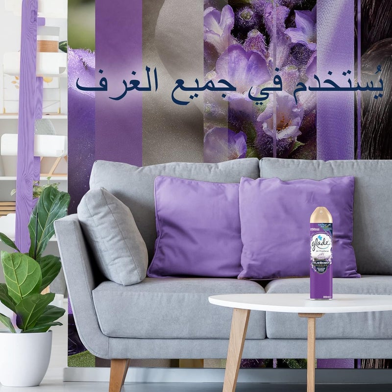 معطر جو غلايد باللافندر مع نوتات البرغموت والأعشاب الطازجة - 300 مل رذاذ هوائي للمنزل والمكتب - معطر جو غلايد الفوري لجو منعش (عبوة من قطعتين) - Image 1