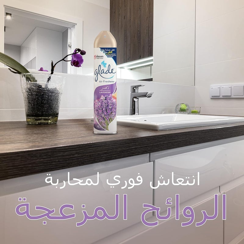 معطر جو غلايد باللافندر مع نوتات البرغموت والأعشاب الطازجة - 300 مل رذاذ هوائي للمنزل والمكتب - معطر جو غلايد الفوري لجو منعش (عبوة من قطعتين) - Image 4