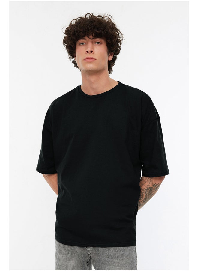 Black Oversize/Wide-Fit Basic 100% Cotton T-Shirt TMNSS22TS0318 - pzsku/ZE81595B119C4FA5737BFZ/45/_/1730939822/59fa1b53-11e6-48b1-b8dc-408a1815af88