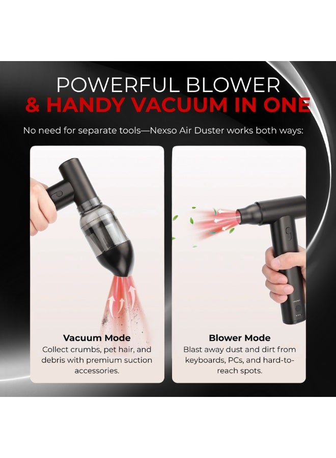 نيكسو NexsoAir Blower | 21,500 دورة/دقيقة، تدفق هواء 395 CFM | منفاخ هواء مضغوط | يشمل بطاريتين سعة 4000mAh + شاحن | 5 سرعات قابلة للتعديل، خفيف الوزن، مريح، قوي للحديقة، السيارة وورشة العمل - Image 3