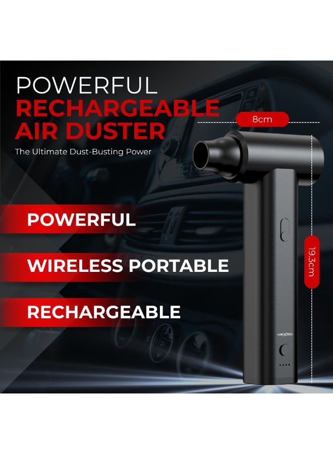 نيكسو NexsoAir Blower | 21,500 دورة/دقيقة، تدفق هواء 395 CFM | منفاخ هواء مضغوط | يشمل بطاريتين سعة 4000mAh + شاحن | 5 سرعات قابلة للتعديل، خفيف الوزن، مريح، قوي للحديقة، السيارة وورشة العمل - Image 2