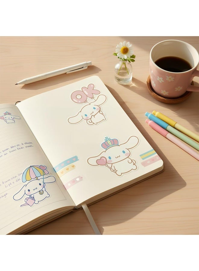 50 PCS Cinnamoroll Stickers Pack, Cute White Big Ear Dog Vinyl Waterproof Aesthetic Cartoon Decals for Kids Teens Girls Adults Phone Water Bottles Skateboard Guitar - Image 4