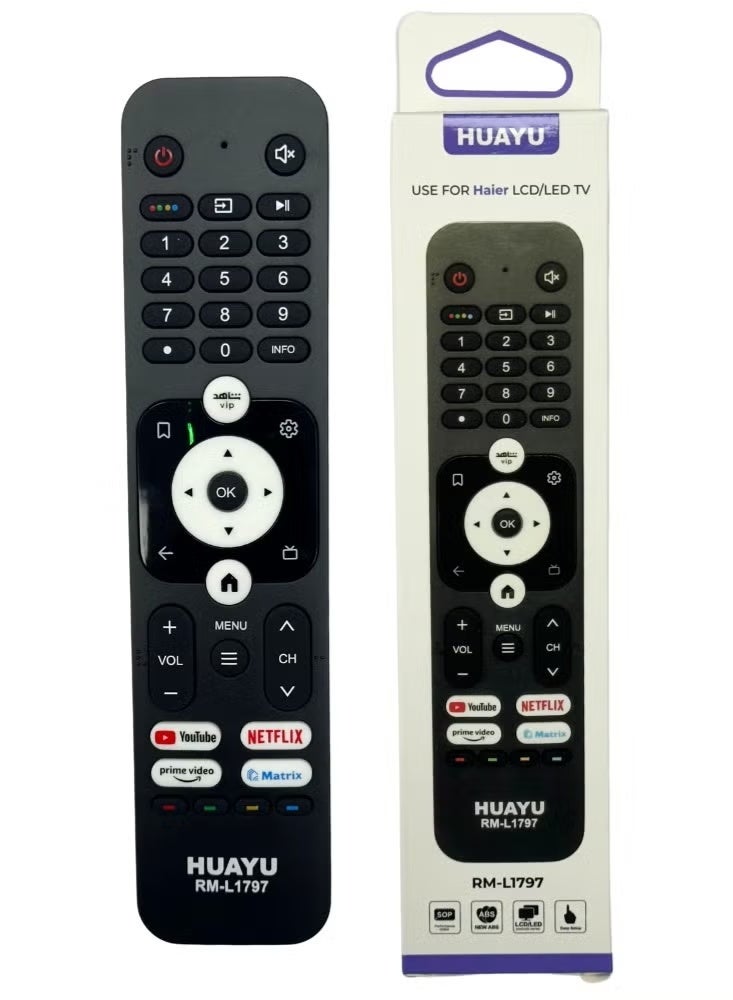 Huayu TV LCD LED RM-L 1797 with Shortcut Keys for Netflix, YouTube, Prime Video | High-Definition Display, Slim Design, Easy Remote Access, Non-Voice Function, Home Entertainment - Image 2