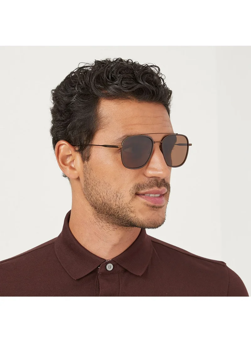 30Sundays SQUARED AWAY Men Brown Sunglasses - Frame Material: Metal - Lens Color: Brown- Frame Color: Brown - Full Rim