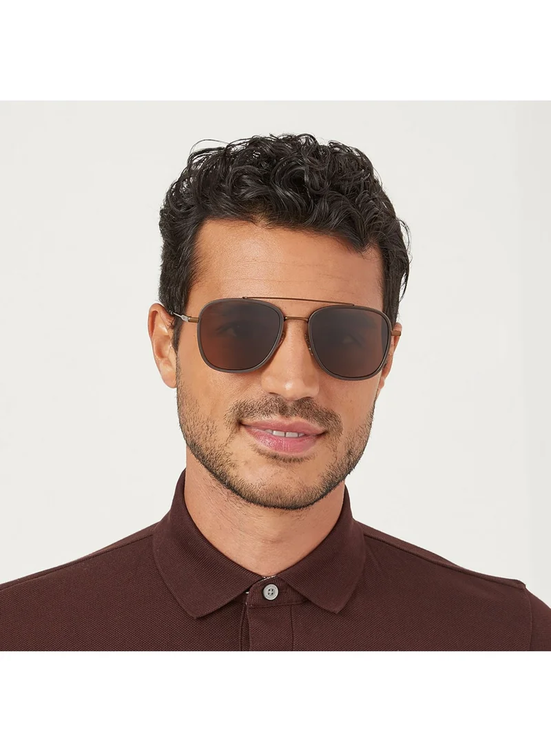 30Sundays SQUARED AWAY Men Brown Sunglasses - Frame Material: Metal - Lens Color: Brown- Frame Color: Brown - Full Rim