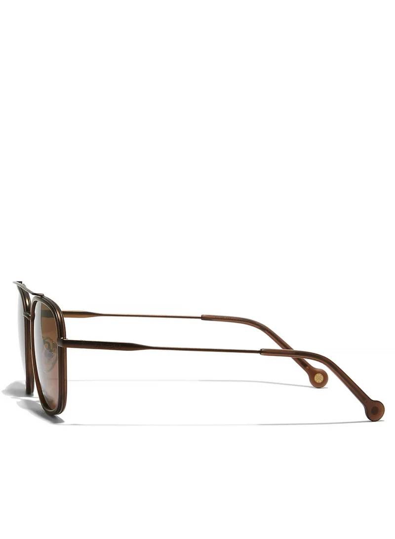 30Sundays SQUARED AWAY Men Brown Sunglasses - Frame Material: Metal - Lens Color: Brown- Frame Color: Brown - Full Rim
