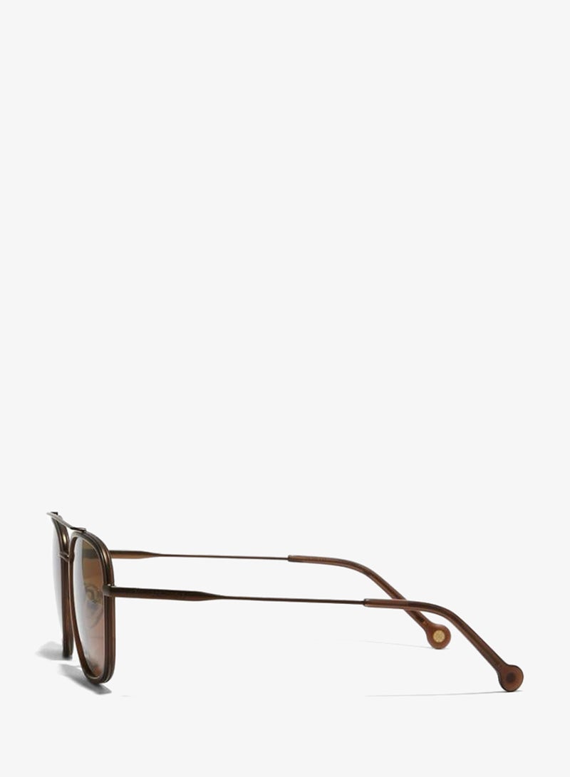 30Sundays SQUARED AWAY Men Brown Sunglasses - Frame Material: Metal - Lens Color: Brown- Frame Color: Brown - Full Rim - Image 3
