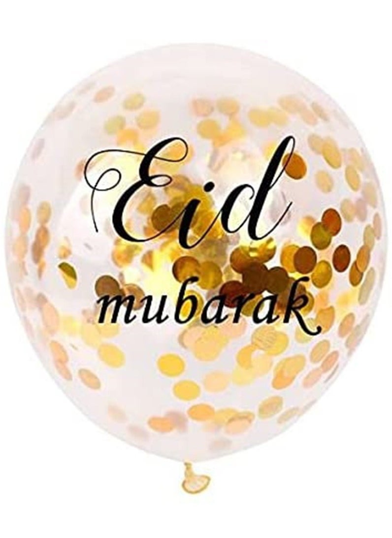ESSEN 15 Pcs Eid Mubarak Decoration Balloons Set 5 Gold, 5 Rose Gold, 5 Silver Confetti Balloons for Eid al Fitr Eid al Adha Decor Party Supplies - Image 3