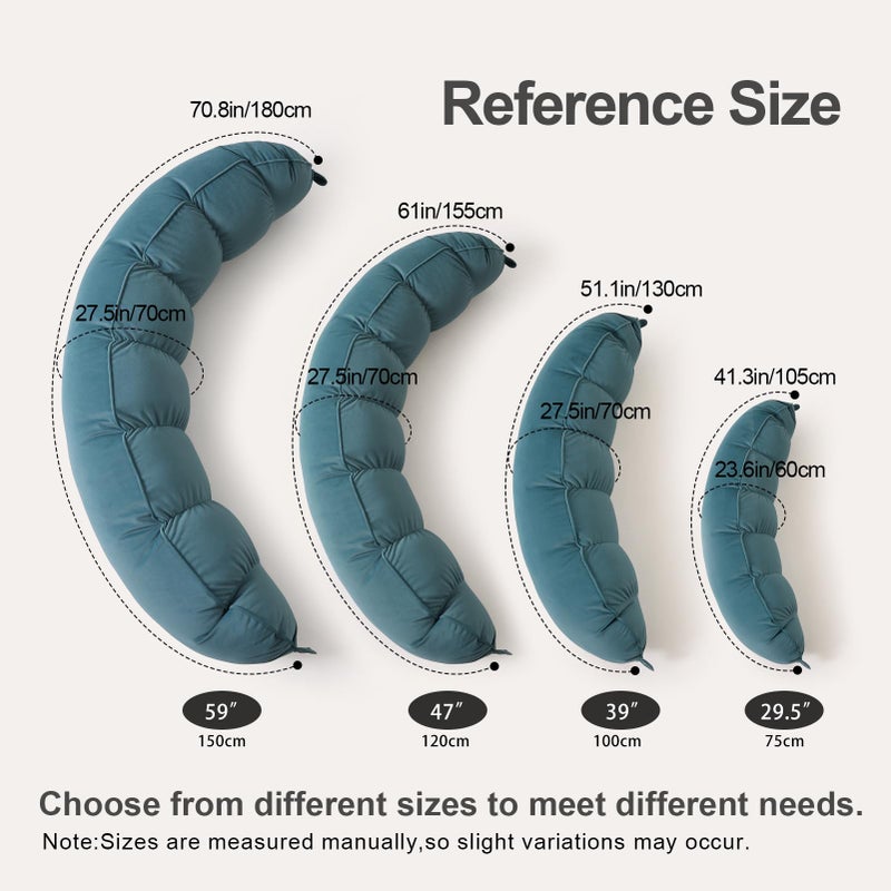 Ailuteie Peallow(Pat. Pend) â€“ Long Round Body Pillow for Adults, Bolster Pillow for Sleeping, Soft and Supportive Pillow for Sleeping & Lumbar Support (Slate Blue, 29.5") - Image 2
