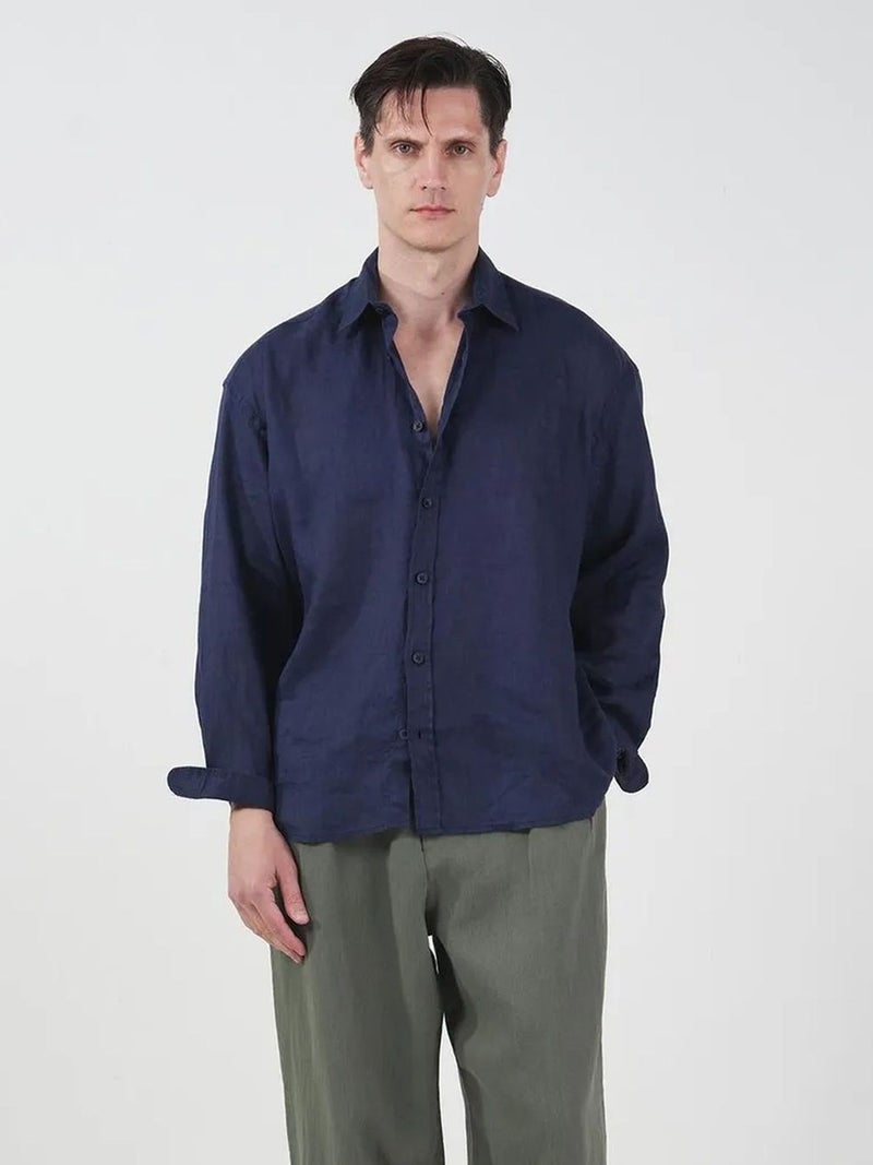 GIESTO Oversized Button-Up Shirt with Shirt Collar - Image 1
