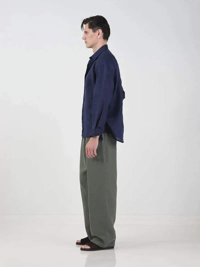 جيستو GIESTO Oversized Button-Up Shirt with Shirt Collar