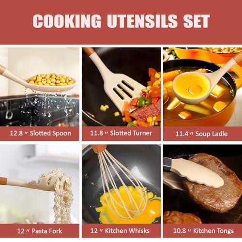 RAXCO Cooking Utensils Set,12-Piece Kitchen Utensils and Accessories,6-Piece Knife set,utensilios de cocina,Khiki - Image 5