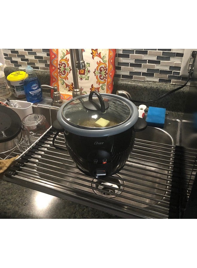 Ahyuan Roll Up Dish Drying Rack Over The Sink Kitchen Roll Up Sink Drying Rack Portable Dish Drainer Foldable Dish Drying Rack (Black, 17.8''X11.8'') - Image 2