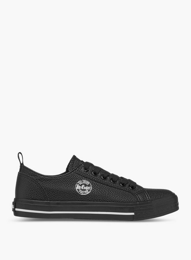 Lee Cooper Women's Logo Detail Sneakers with Lace-Up Closure - Image 3