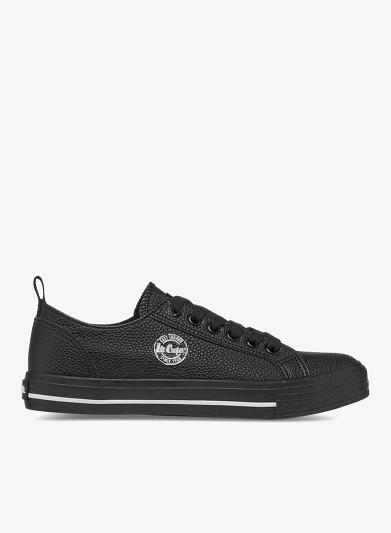 Lee Cooper Women's Logo Detail Sneakers with Lace-Up Closure - Image 1
