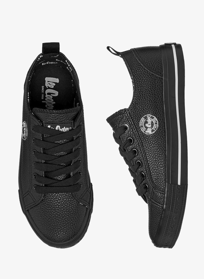 Lee Cooper Women's Logo Detail Sneakers with Lace-Up Closure - Image 3