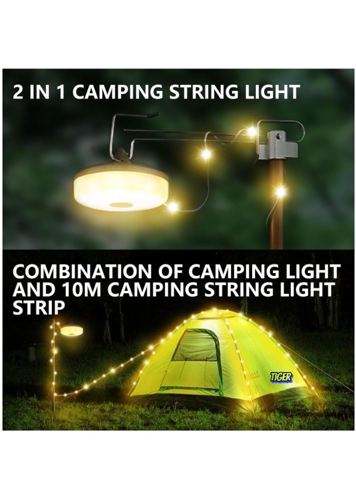 TIGER Portable Retractable Camping String Lights – 10m Waterproof LED Outdoor String Lights for Party, Camping, Garden – Warm Light, Easy to Use, Perfect for Outdoor Events & Decor  - Image 2