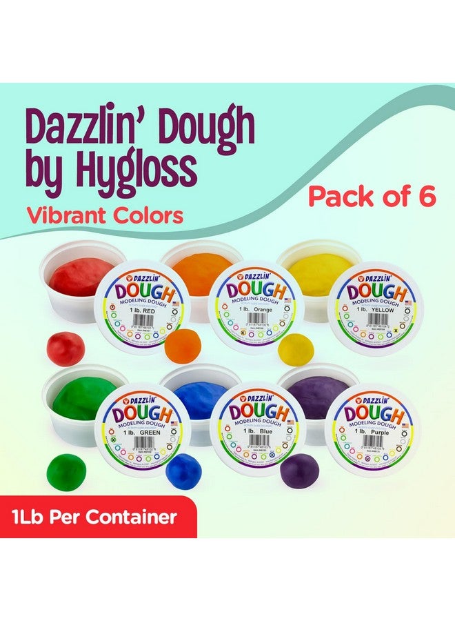 Hygloss Play Modeling Dough - 6lb. Dough Unscented - Safe & Non-Toxic for Kids Arts & Crafts - Party Favors - Classroom Supplies, 6 Assorted Colors - Image 2