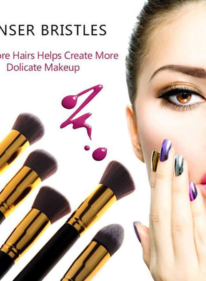 NIBEMINENT 10-Piece Makeup Brush Set Multicolour - Image 2