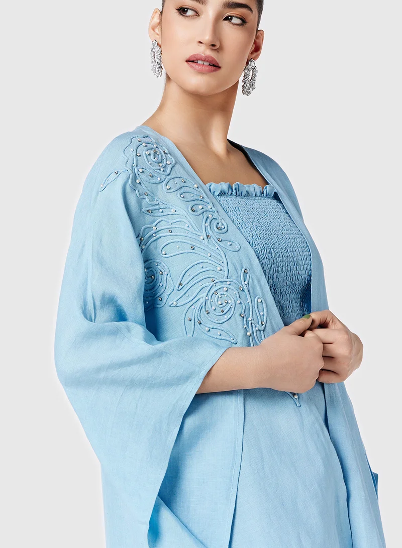 Threadz by Ajooni Embroidered Smocked Dress