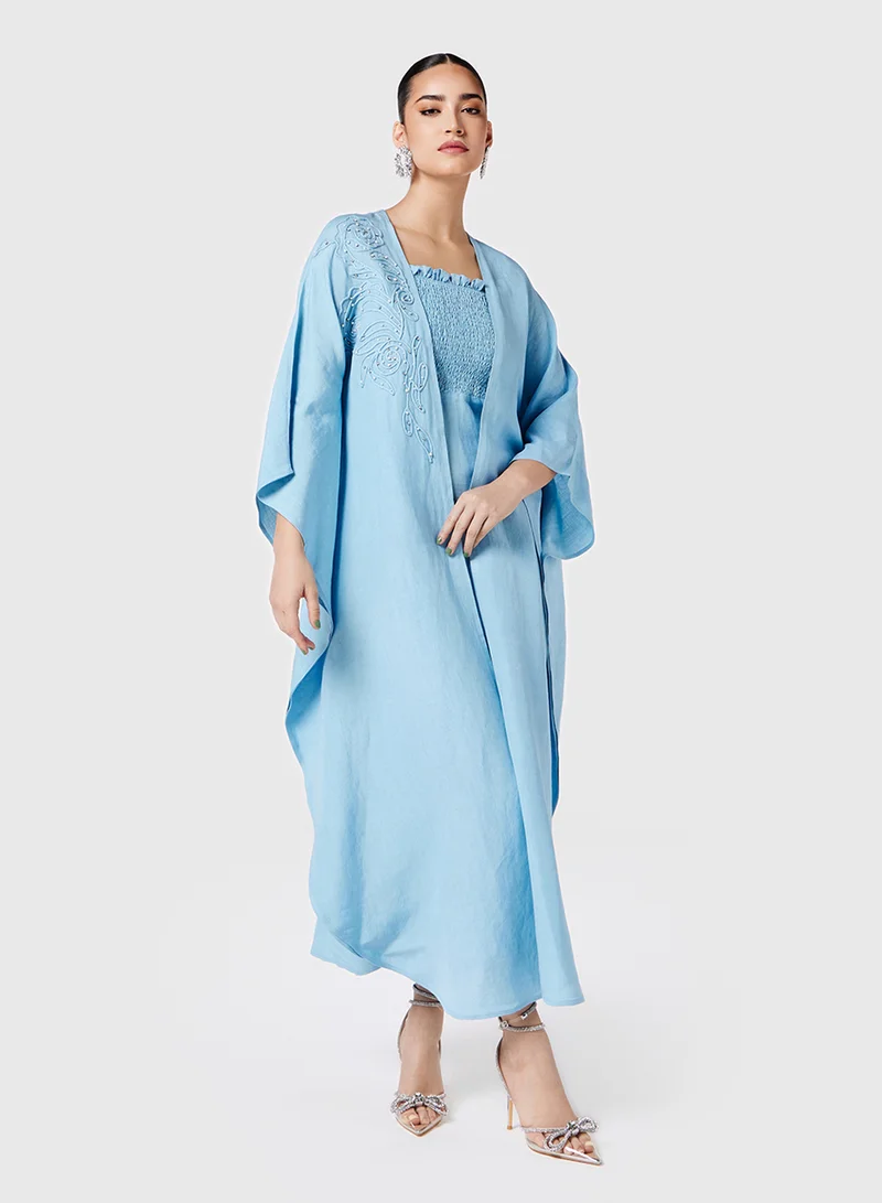 Threadz by Ajooni Embroidered Smocked Dress