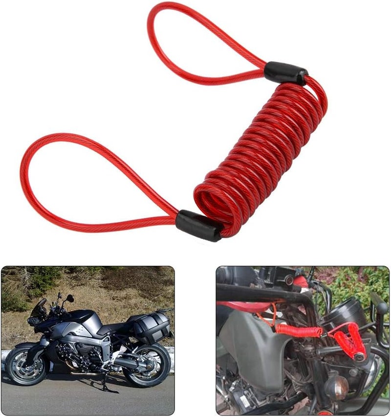 woobles Security Steel Cable with Loops, PVC Anti theft Double Looped Flexible Cable Lock for Motorcycle Protection on Handlebar - Image 2