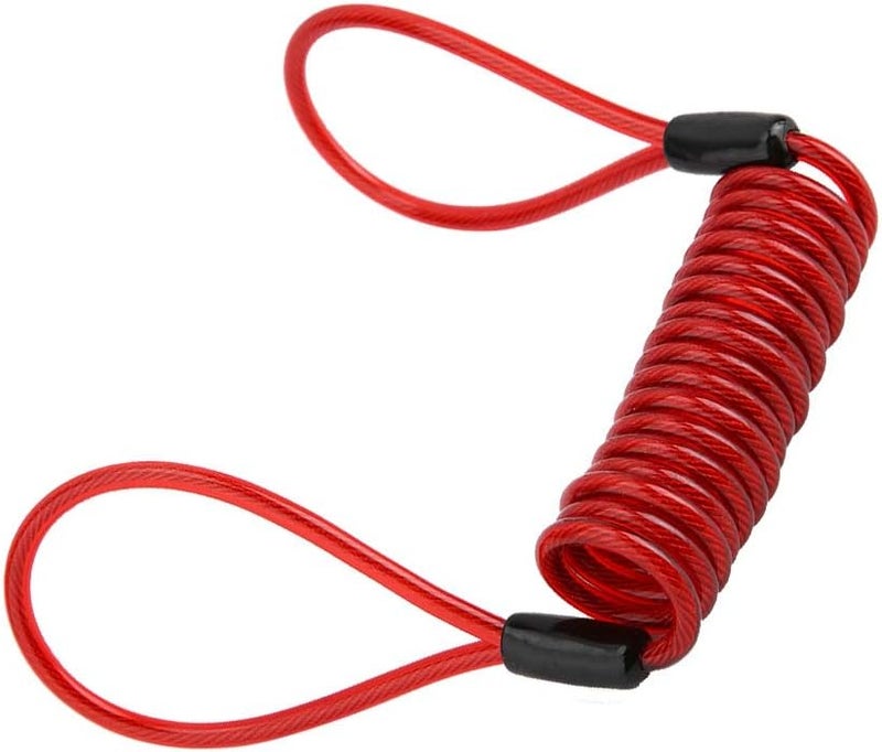 woobles Security Steel Cable with Loops, PVC Anti theft Double Looped Flexible Cable Lock for Motorcycle Protection on Handlebar - Image 1
